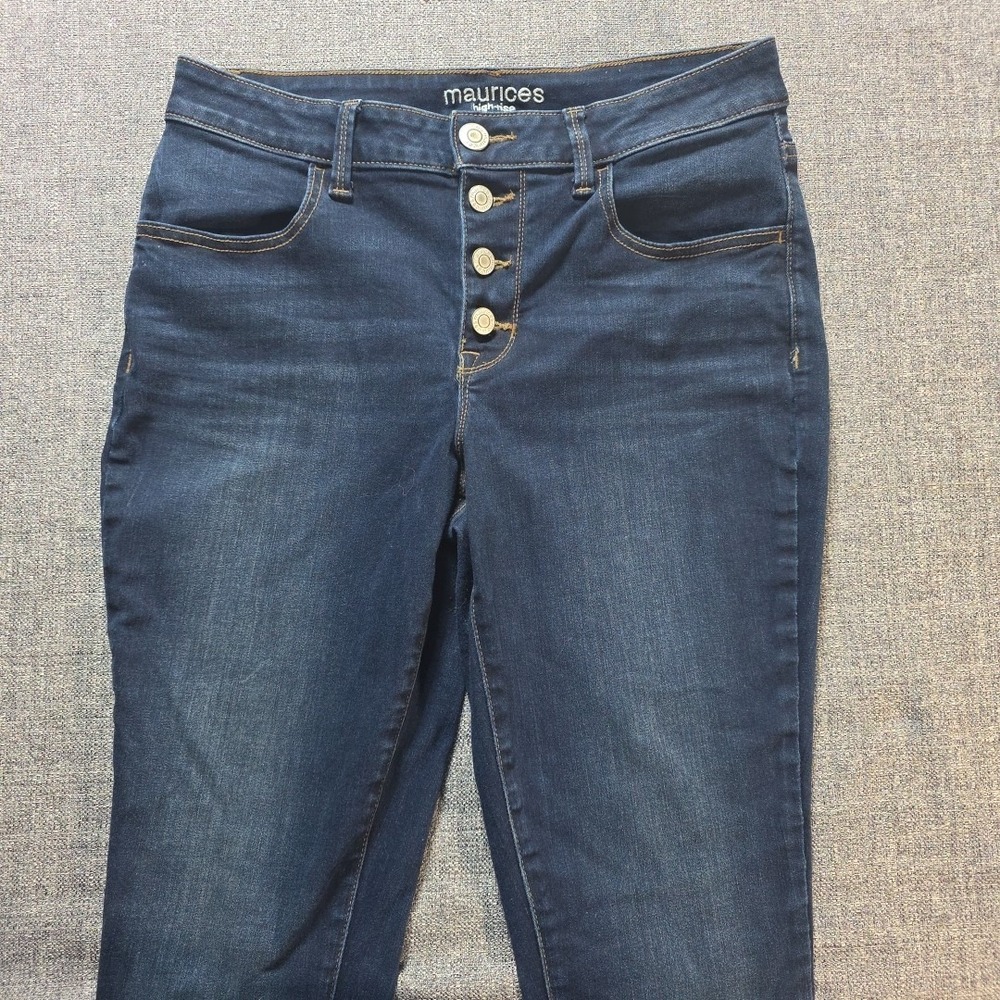 Maurices High Rise Jean Jegging Size Medium Dark Wash Button Fly